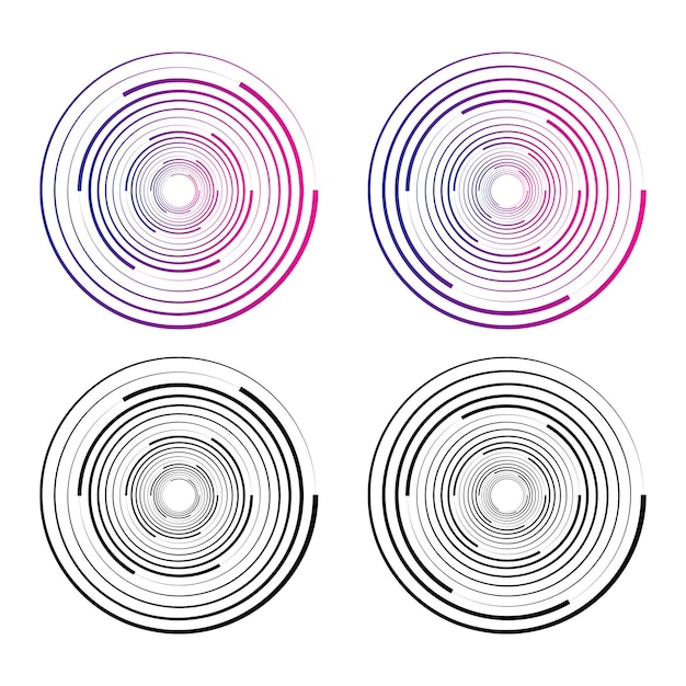 Concentric random circles with dynamic lines Vortex circular swirl