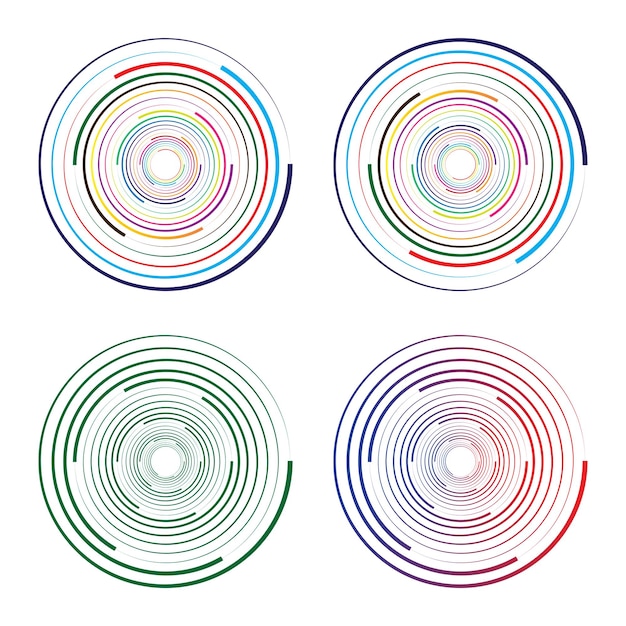 Concentric random circles with dynamic lines Vortex circular swirl