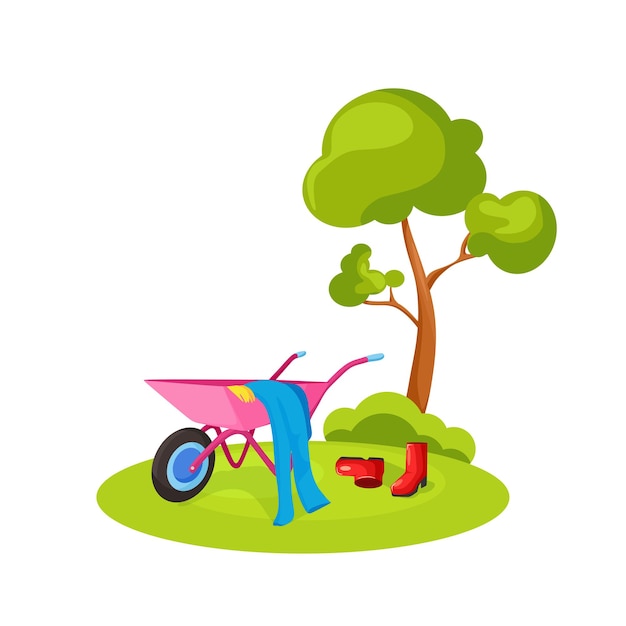 The concept of agriculture. A farm cart. Vector illustration.