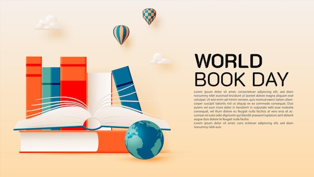 Concept art of book for celebrate world book day with pastel color scheme vector illustration