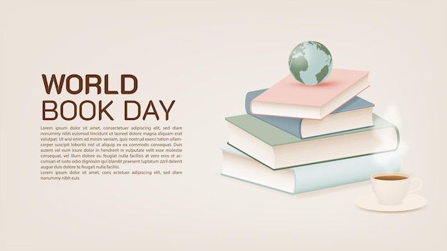 Concept art of book for celebrate world book day with pastel color scheme vector illustration