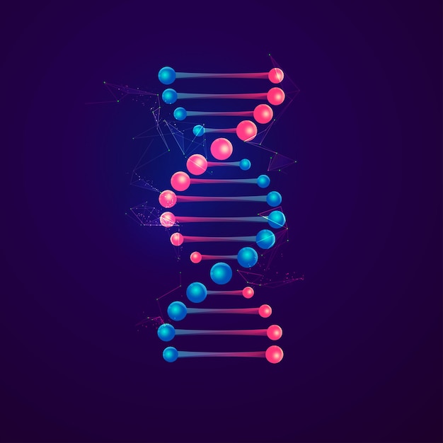 Concept of biotechnology or synthetic biology, graphic of DNA with futuristic element