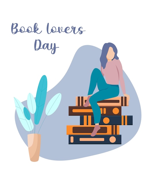 Concept of Book Week or World Book Day Flat vector style illustration isolated on white background