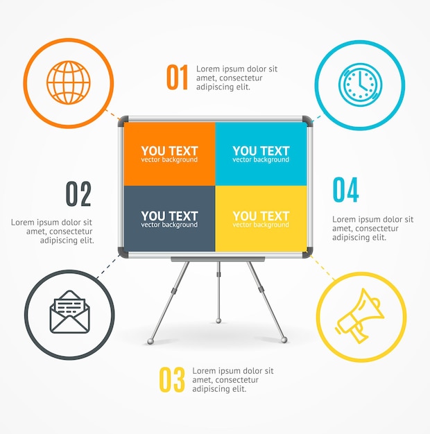 Concept of Business Infographic Option Banner Card Vector