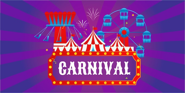 concept carnival with various games and fireworks