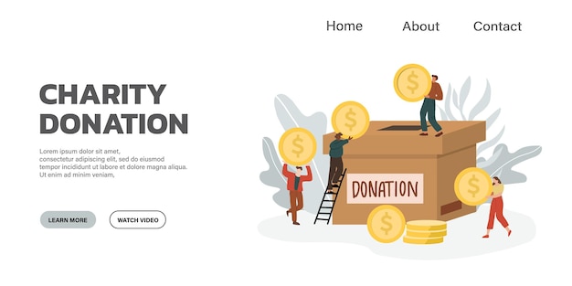 Concept of charity and donation. Give and share your money  to people.