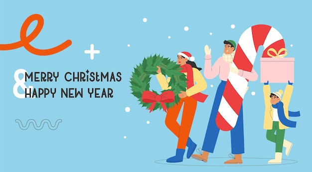 Concept of Christmas and New Year celebrations web banner