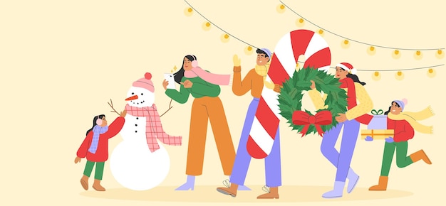 Concept of Christmas and New Year celebrations web banner