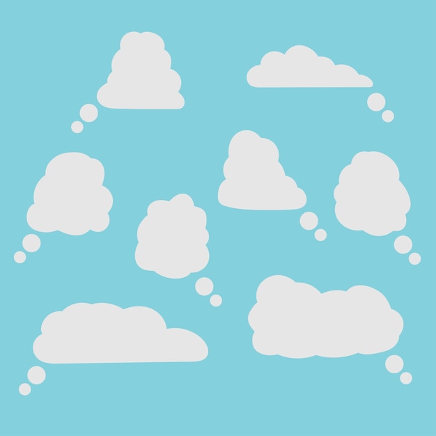 Concept of a dream in the cloud vector illustration isolated on blue background