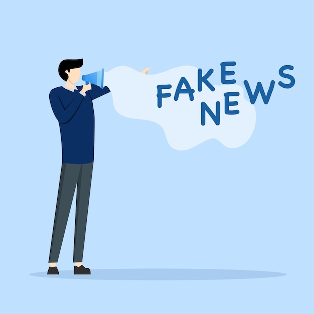 concept of Fake news or misleading information that people share on social media and internet.