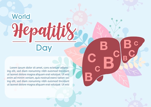 Concept of hepatitis B C World hepatitis day poster's campaign in flat style and vector design