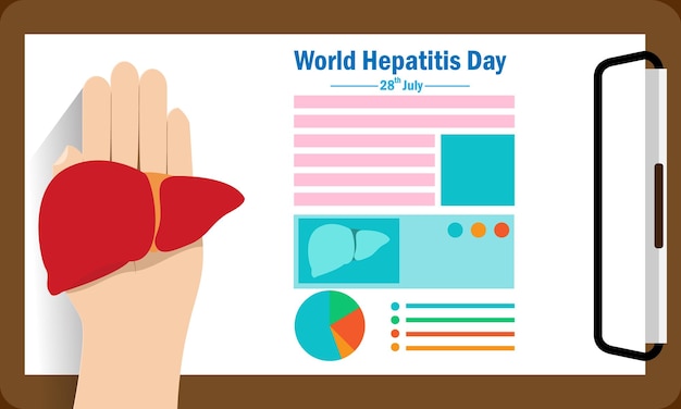 Concept of hepatitis Vector illustration banner or poster for world hepatitis day