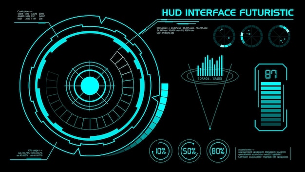 Concept Hud Interface Futuristic Illustration vector