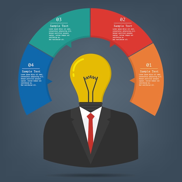 Concept idea light bulb infographics business 