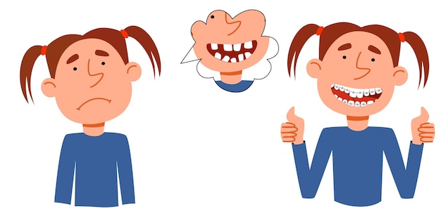 Concept of an illustration on the topic of correcting a smile