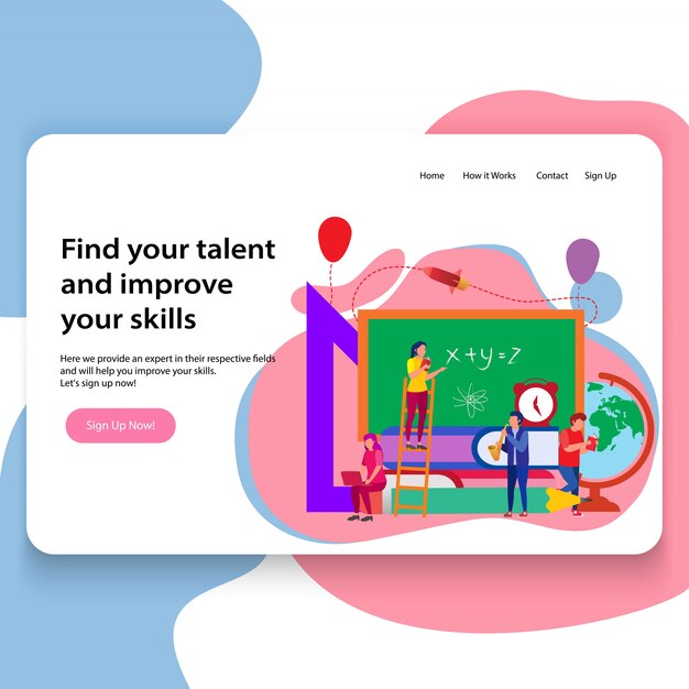 Vector concept of landing page educational website