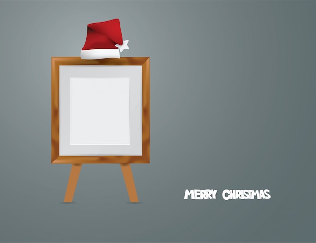 Concept Merry Christmas with Wooden frame 