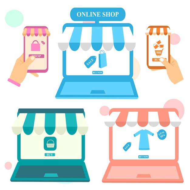 concept of online shopping, e commerce, flash sale, discount, cashless payment