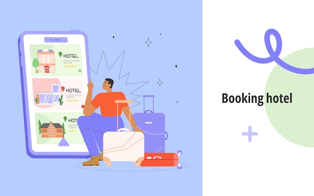 Concept of search or booking hotel