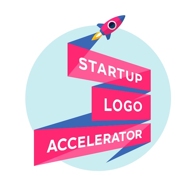 Concept  for start up project with inscription Startup Logo Accelerator