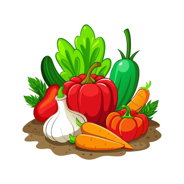 Vector concept of vegetables