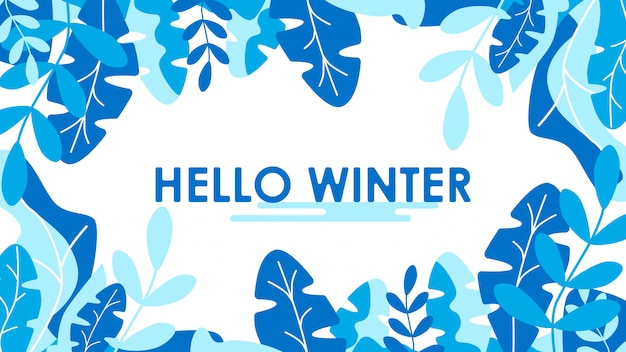 Concept winter flat design background