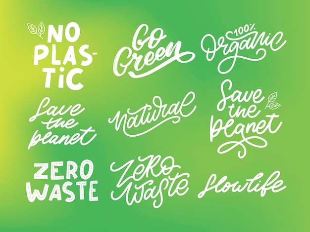 Concept zero waste handwritten text title sign vector illustration