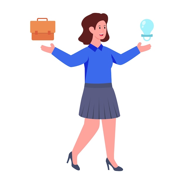 Conceptual design illustration of businesswoman