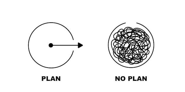 Conceptual illustration of existing plan and no plan