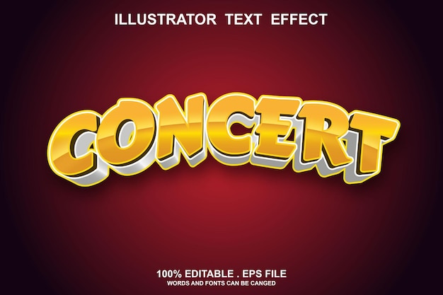 concert text effect editable