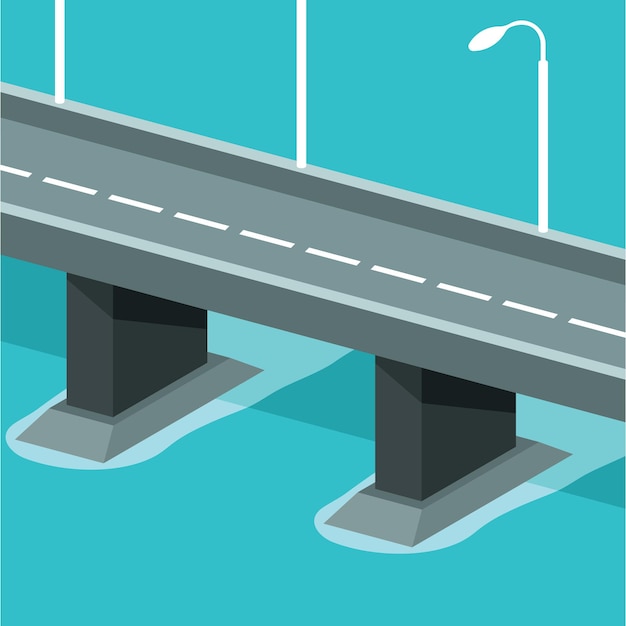 Vector concrete bridge