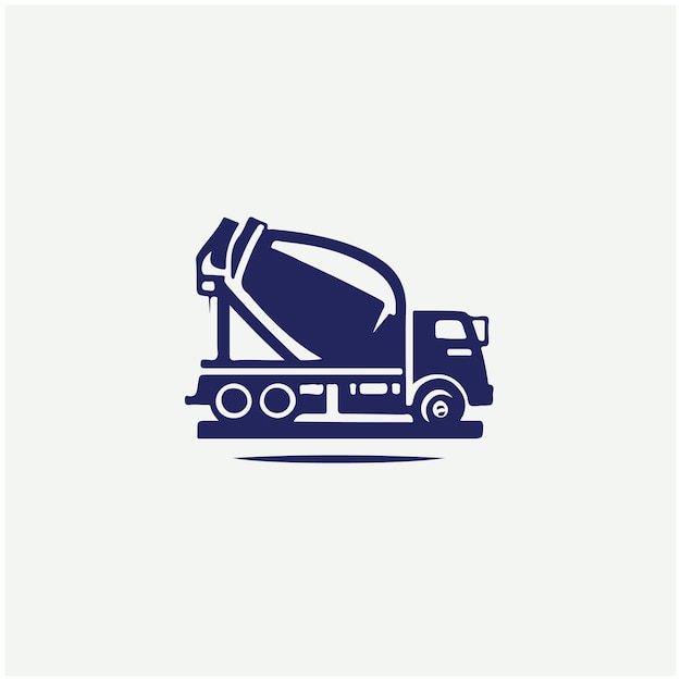 Vector concrete mixer truck logo illustrations