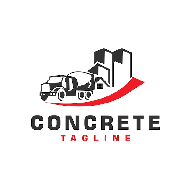 Concrete Mixer Truck Logo Vector