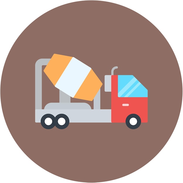 Vector concrete mixer truck vector illustration style