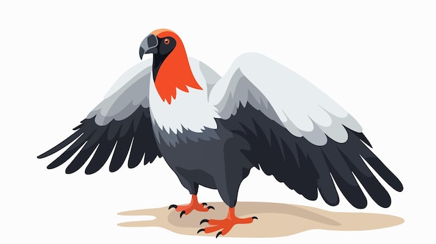 Vector condor bird animal isolated icon flat vector