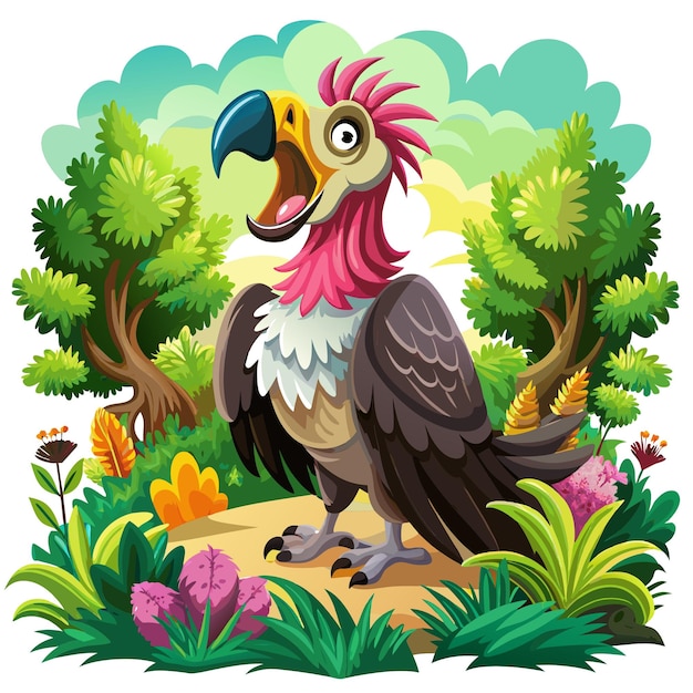 Condor bird disgraced screams garden vector