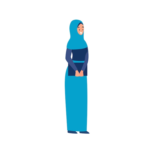 Conducting activities wearing Islamic dress vector illustration