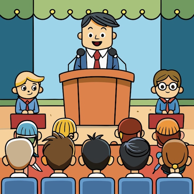 Conference Cartoon Clip Art Vector Illustration Design