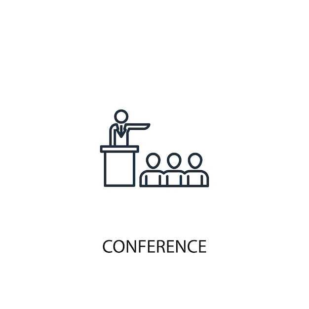 Conference concept line icon. Simple element illustration. conference concept outline symbol design. Can be used for web and mobile UI/UX