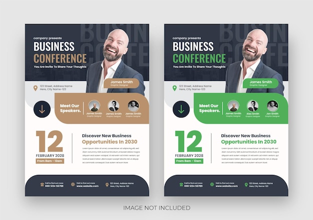 Vector conference flyer template, business conference flyer, seminar conference flyer