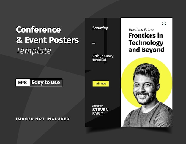 Vector conferences event business template for instagram post