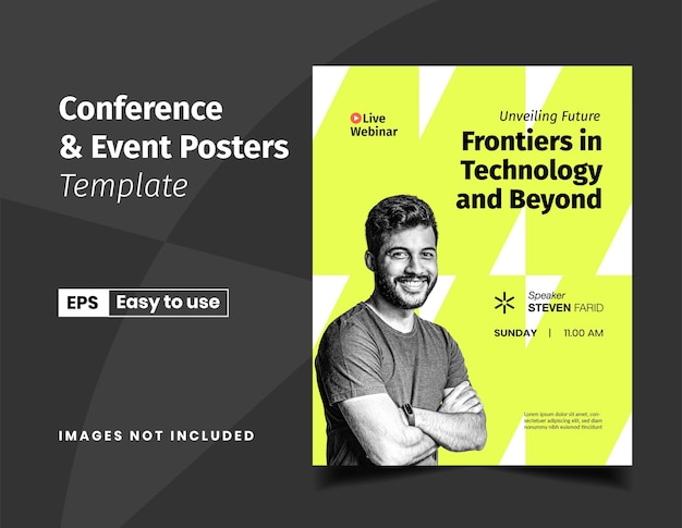 Vector conferences event business template for instagram post