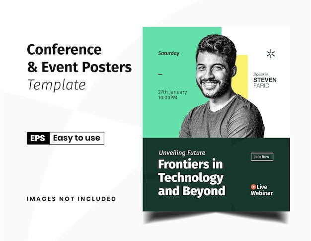 Vector conferences event business template for instagram post