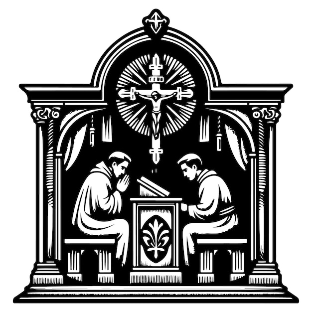 Confessional icon holy week related vector