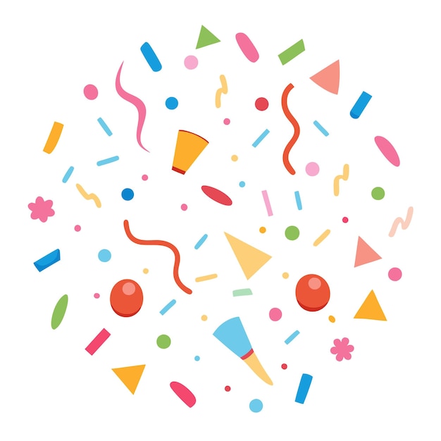 Vector confetti background vector design with a white background