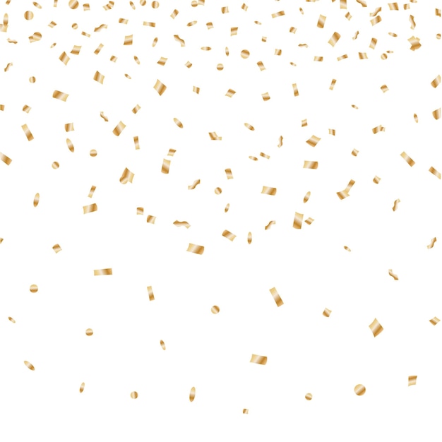 Vector confetti golden and tiny falling on transparent background vector