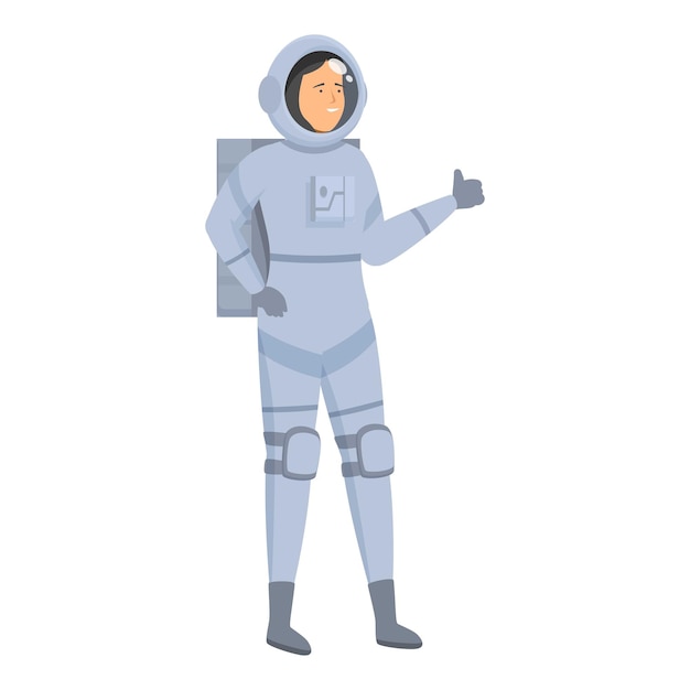 Confident astronaut in spacesuit giving thumbs up with approving gesture