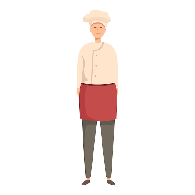 Vector confident chef man standing wearing uniform and hat illustration