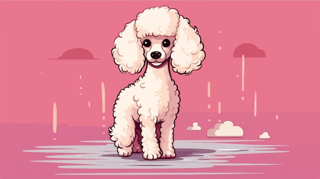 Vector confident poodle cartoon illustration for creative designs