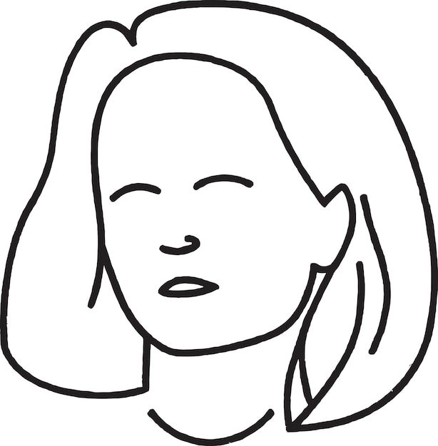 Confident woman face vector icon design